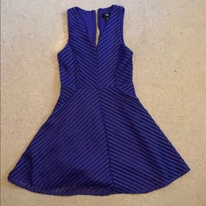 Purple fit and flair zip up dress